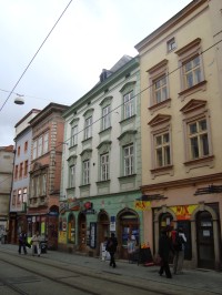 Olomouc-Denisova ulice-dům č.27 s dělovou koulí-Foto:Ulrych Mir.