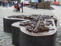 Olomouc-Horní náměstí-bronzová maketa centra Olomouce-Foto:Ulrych Mir.