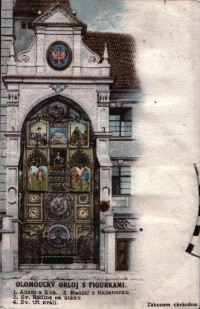 Olomouc-Horní náměstí-orloj v r.1919-sbírka:Ulrych Mir.