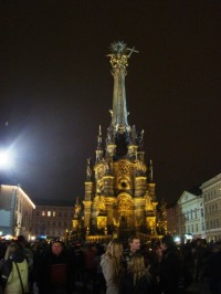 Mikuláš na Horním náměstí v Olomouci-Sloup N.Trojice-Foto:Ulrych Mir.