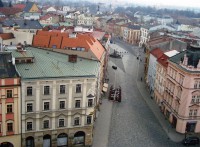 Olomouc-Horní náměstí-pohled z radniční věže na Dolní náměstí-Foto:Ulrych Mir.