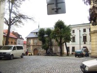 Olomouc-Žerotínovo nám.-socha sv.Floriána a dům s nikou-Foto:Ulrych Mir.