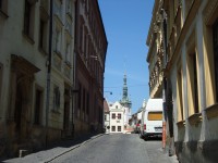 Olomouc-Purkrabská ulice a věž radnice-Foto:Ulrych Mir.