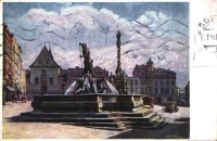 Olomouc-Dolní náměstí(Wilsonovo nám. s kašnou Neptunovou-prof.J.Havlíček)-1939-sbírka:Ulrych Mir.