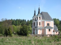 Poutní místo Stará Voda u Libavé-kostel sv.Anny z ruin kláštera-Foto:Ulrych Mir.