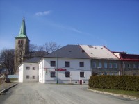 Město Libavá-náměstí,restaurace a kostel-Foto:Ulrych Mir.