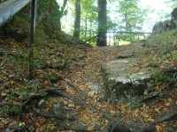 Špranek-hrad-příkop ze stezky na vyhlídku-Foto:Ulrych Mir.