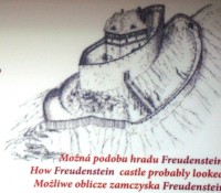 Freudenštejn-hradní zřícenina-pravděpodobný vzhled hradu-Foto:Ulrych Mir.