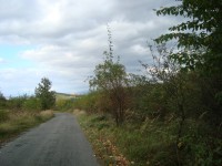 Bouzov-Blažov-silnice z Kadeřína a  hrad Bouzov s Hrubým Jeseníkem-Foto:Ulrych Mir.