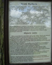 Loštice-informační deska u kříže před chatovou osadou Barborka-Foto:Ulrych Mir.