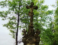 Hora Matky Boží-kříž z r.1850 v parku poutního areálu-detail-Foto:Ulrych Mir.