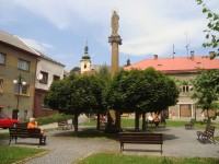 Brandýs nad Orlicí-sloup se sochou Panny Marie-Foto:Ulrych Mir.