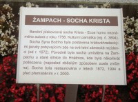 Žampach-socha Bolestného Krista-Ecce homo z r.1758-inf. deska-Foto:Ulrych Mir.