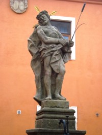 Žampach-socha Bolestného Krista-Ecce homo z r.1758-detail-Foto:Ulrych Mir.