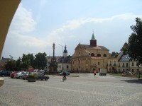 Letohrad-morový sloup, zámek a kostel sv.Václava na Václavském náměstí-Foto:Ulrych Mir.