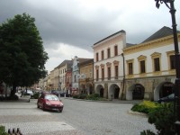 Svitavy-náměstí Míru s měšťanskými domy s podloubím-Foto:Ulrych Mir. 