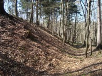 Hrad Puchart-Horní hrad-malý příkop a val-Foto:Ulrych Mir.