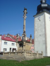 Potštát-morový sloup se sochami světců z r.1718-Foto:Ulrych Mir.