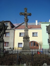 Potštát-sousoší Svaté Trojice-kamenný kříž-Foto:Ulrych Mir.