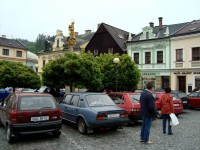 Jablonné nad Orlicí-Náměstí 5. května s barokním sloupem Immaculáta-Foto:Ulrych Mir.