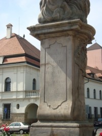 Nymburk-Kostelní náměstí se sochou Sv.Vojtěcha-detail-Foto:Ulrych Mir.