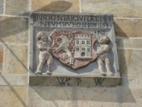 Nymburk-Náměstí Přemyslovců-Stará radnice-znak města-Foto:Ulrych Mir.