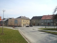 Loštice-náměstí Míru-rodný dům hudebního skladatele Stanislava Adama-Foto:Ulrych Mir.