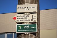 Turistické rozcestí Prostějov-hlavní nádraží