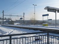 Železniční stanice Řikonín v zimě