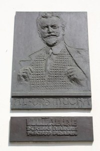 Ivančice - památník Alfonse Muchy - pamětní deska