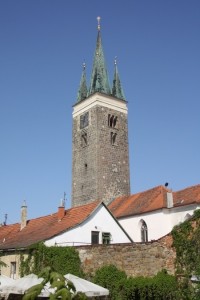Telč - kostel sv. Ducha - pozdně románská věž