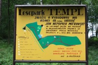 Areál Templ - Informační tabule u vstupu do lesoparku