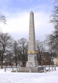 Brno - Obelisk v Denisových sadech v zimě 2009