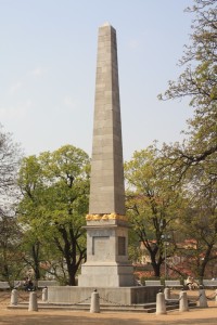 Brno - Obelisk v Denisových sadech na jaře 2010