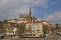Panorama Petrova s katedrálou sv. Petra a Pavla od Nových Sadů