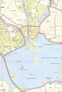 Výřez podrobné turistické mapy z okolí soutoku