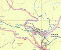 Výřez mapy v okolí Karlovy Studánky