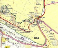Výřez mapy detailního zobrazení Tiských stěn