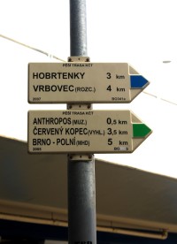 Turistické rozcestí Brno-Pisárky