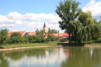 Pohled na obec od Opatovického rybníka