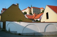 Jeden z panoramatických pohledů na zámek v Mikulově
