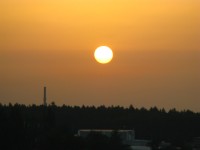 Západ Slunce nad sídlištěm Rozdělov-sever a dolem Schoeller