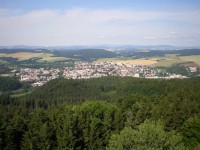 pohled na Ústí nad Orlicí z rozhledny Andrlův chlum