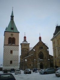 Kouřim - kostel sv. Štěpána se zvonicí