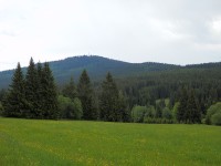 Žlíbský vrch - pohled z turistické cesty z Polky na Knížecí pláně