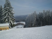 pohled z chaty Lopaty v zimě