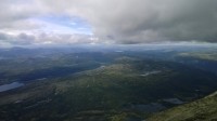 výhledy na jižní Norsko z hory Gausta.
