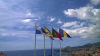 vlajky Sao Gonsalo, Funchalu, Portugalska a Madeiry.