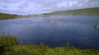 Horké přírodní jezero u Husavíku.