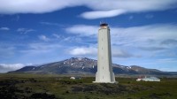 Maják Malariff a sopka Snaefellsjökull.